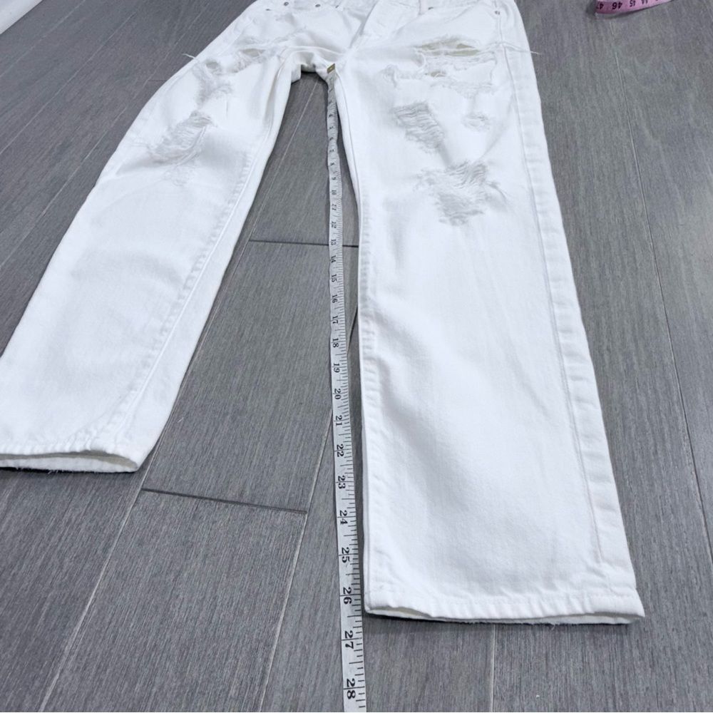 MOTHER The Loosey Party Crashers Distressed Boyfriend White Jeans 25 Relaxed Fit - Picture 15 of 15